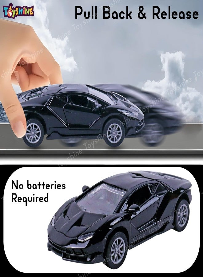 Toyshine 1:32 Scale Die Cast Sports Model Vehicle Toy Car with Pull Back Function Along with Opening Door Feature for Kids Boy Girl 3+, Black - Image 2